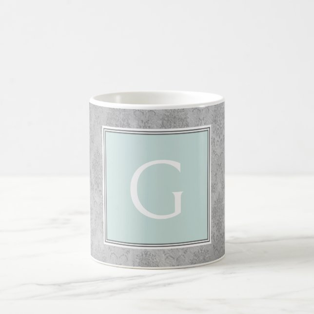 Mint Vintage Damask Monogram Mugg (Center)