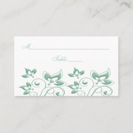 Mint, Vit Blommigt Bröllop-platskort Placeringskort