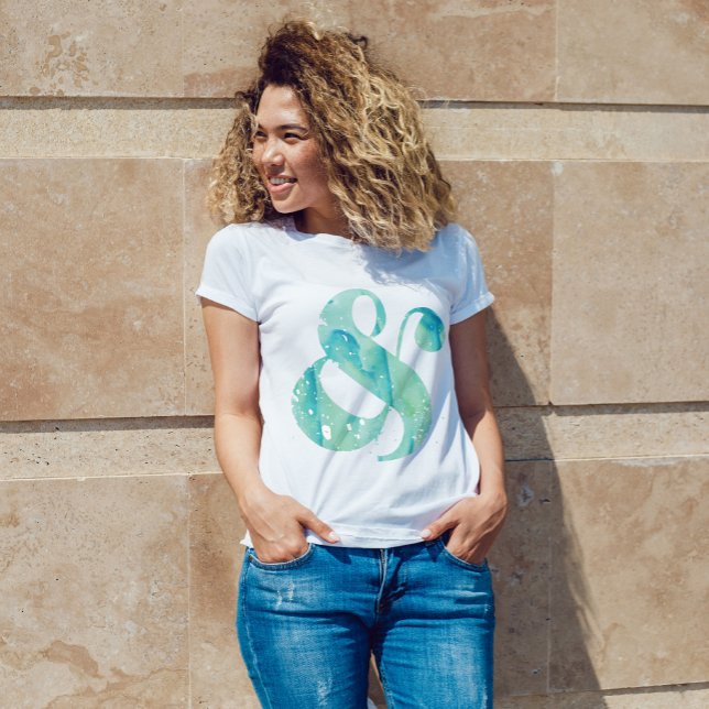 Mint Watercolor Ampersand Tee (Skapare uppladdad)