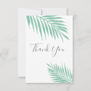 Mint Watercolor Handflatan Fronts Tack Kort