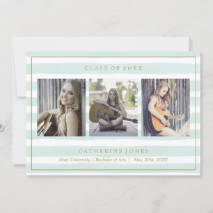 Mint Watercolor Rand Photo Studenten Meddelande