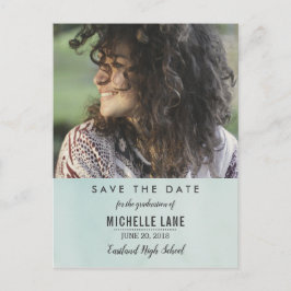 Mint Watercolor Student Spara datumfoto Vykort