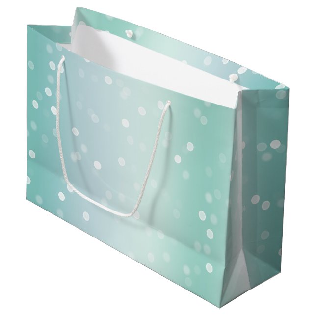 Mint White Bokeh Dots Bow Cupcake Christmas (Framsidan Vinklad)