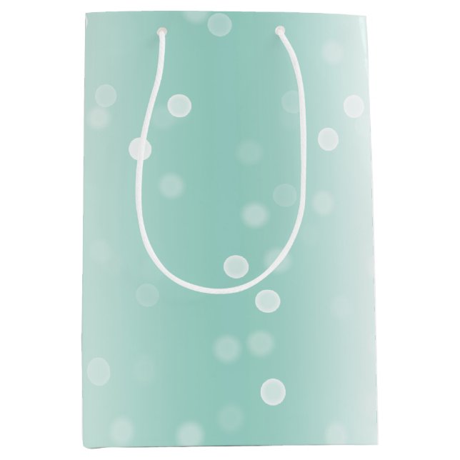 Mint White Bokeh Dots Bow Cupcake Christmas (Framsidan)