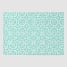 Mint & White Floral Lattice Pattern