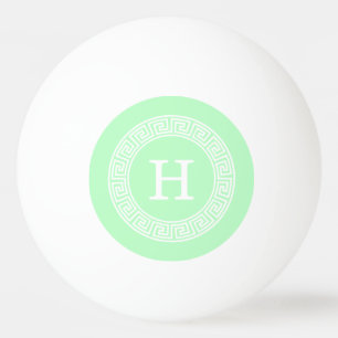 Mint White Grekiska Nyckel Rnd Ram Initial Monogra Pingisboll