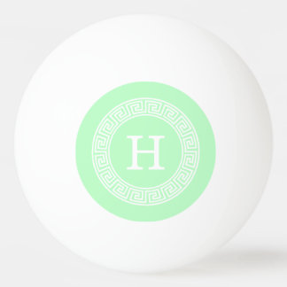 Mint White Grekiska Nyckel Rnd Ram Initial Monogra Pingisboll