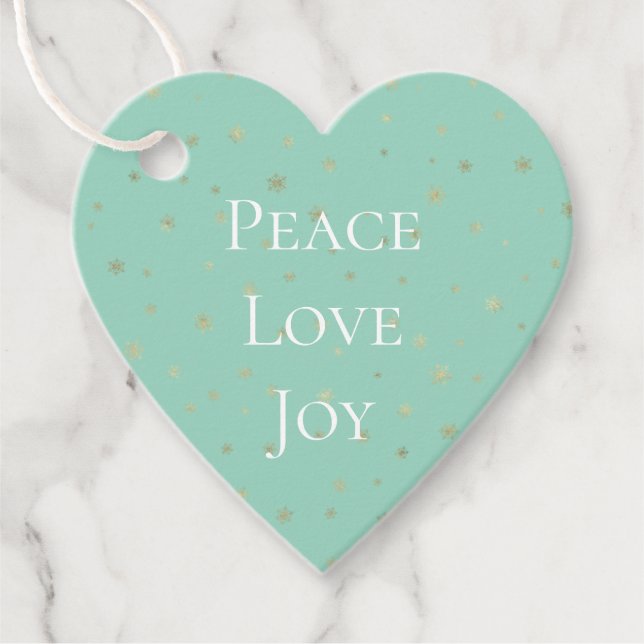 Mint White jul Guld Snöflingor Gåvor Etiketter (Framsida)