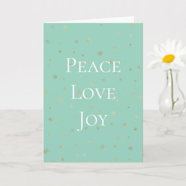 Mint White jul Guld Snöflingor Kort (Liten växt)