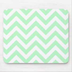 Mint White Large Chevron ZigZag Mönster Musmatta