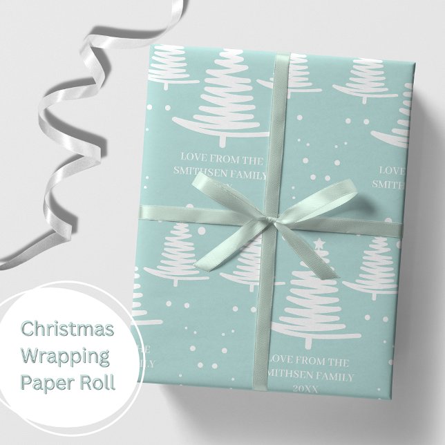 Mint White Minimalist Julgranar Presentpapper (Skapare uppladdad)