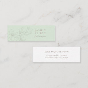 Mint & White Minimalistisk chic Mini Visitkort
