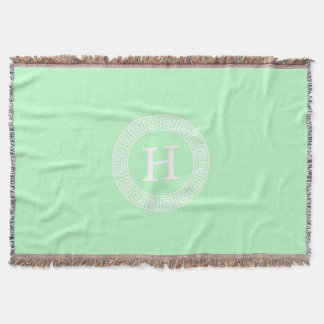 Mint Wht Grekiska Nyckel Rnd Ram Initial Monogram Mysfilt