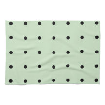 Mint with Black Polka dots Kitchen Towel