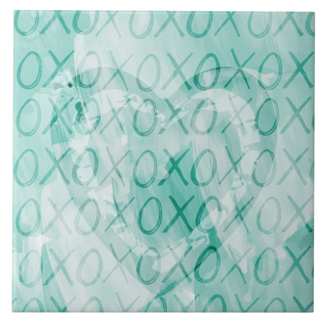 Mint XOXO Kärlek Kakelplatta (Framsidan)