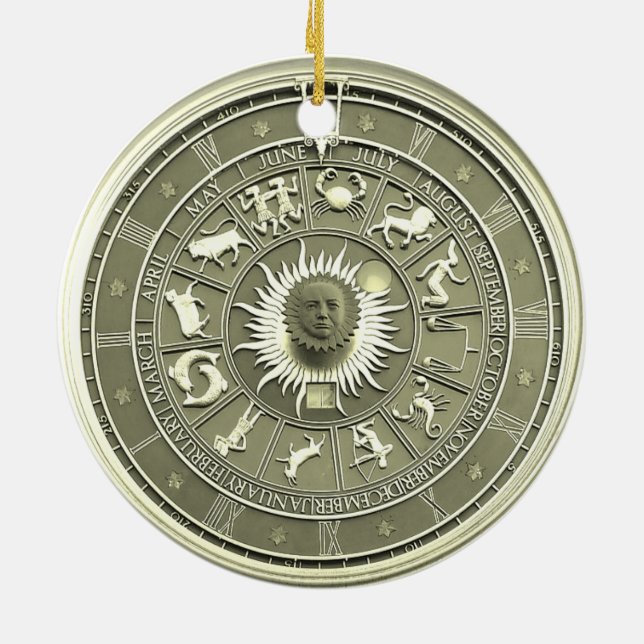 Mint Zodiac Wheel Julgransprydnad Keramik (Baksidan)