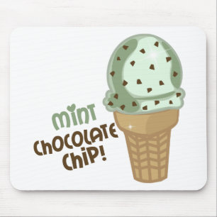 Mintchokladchip med text musmatta