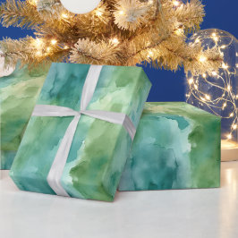 Mintgrön Abstrakt Jul Presentpapper