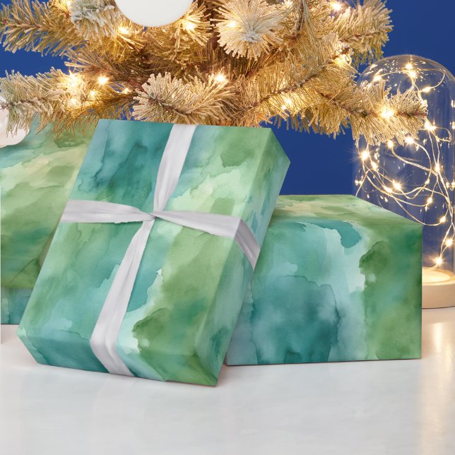 Mintgrön Abstrakt Jul Presentpapper (Helgdagar)