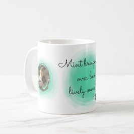 Mintgrön akvarell Dachshund - Anpassat namn Kaffemugg