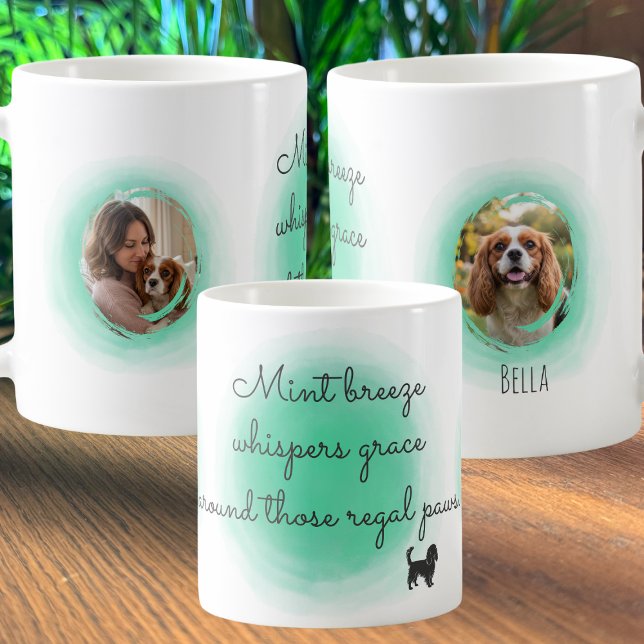 Mintgrön Cavalier King Anpassad Foto Kaffemugg (Skapare uppladdad)
