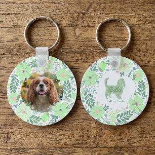 Mintgrön Cavalier King Charles Spaniel Anpassad Nyckelring