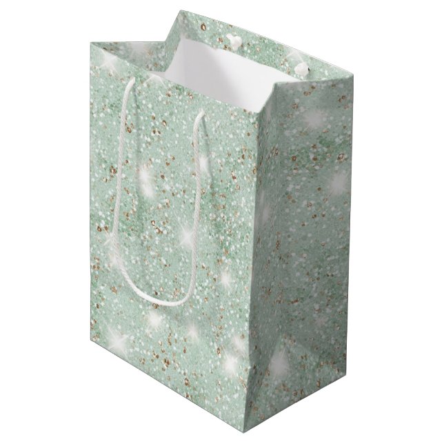 Mintgrön Falsk Glitter Födelsedag (Framsidan Vinklad)