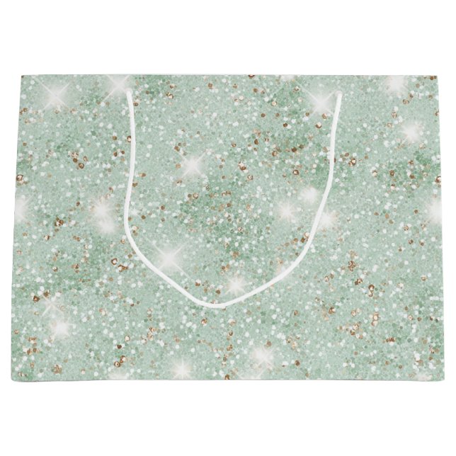 Mintgrön Falsk Glitter Födelsedag (Framsidan)