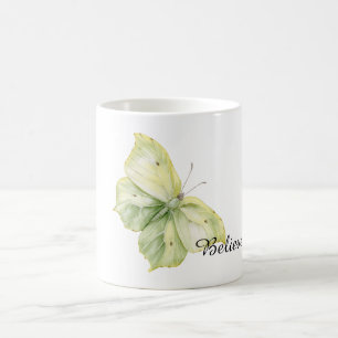 Mintgrön Fjäril Tro Kaffemugg