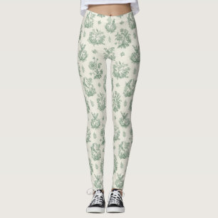 Mintgrön fransk lanstil med fåglar och blommor Toi Leggings