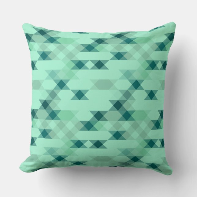 mintgrön geometrisk kudde (Framsida)