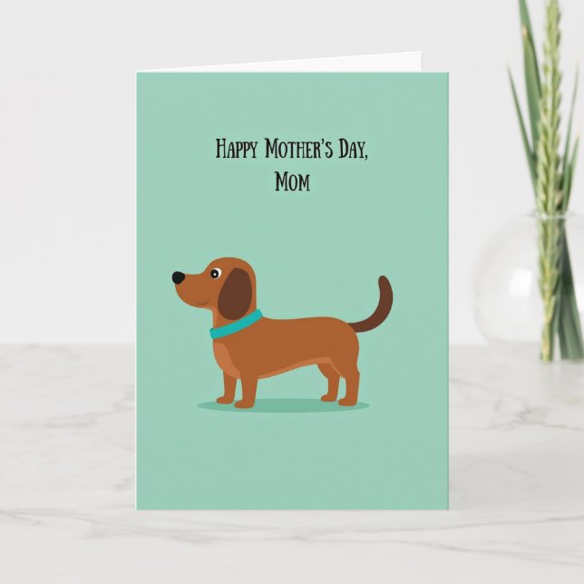 Mintgrön hund välkomstkort kort (Framsida)