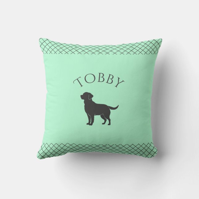 Mintgrön Labrador Retriever Anpassad Matchning  Kudde (Baksida)