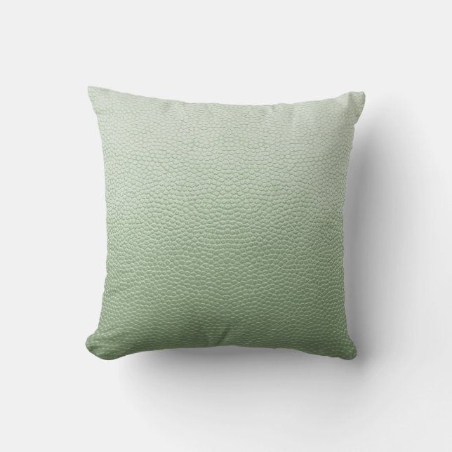 Mintgrön läder kudde (Framsida)
