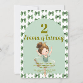 Mintgrön liten prinsessa boll inbjudningar