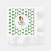 Mintgrön liten prinsessa boll pappersservett
