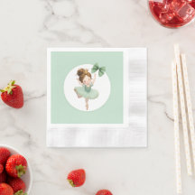 Mintgrön liten prinsessa boll pappersservett
