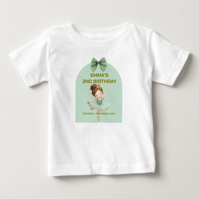 Mintgrön liten prinsessa klänning baby T-shirt (Framsida)