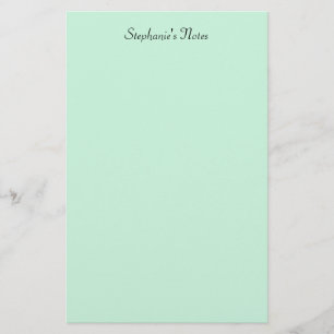 Mintgrön monogramnamn anpassad färg elegant brevpapper