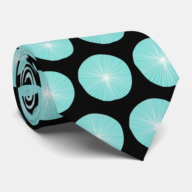 Mintgrön och svart retro stil  slips (Rullad)
