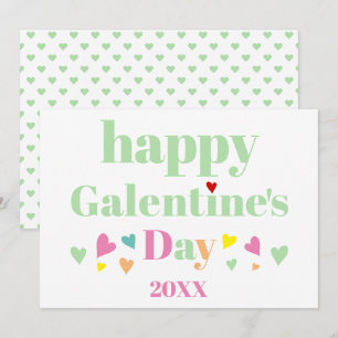 Mintgrön typografi Glad Galentines dag Julkort