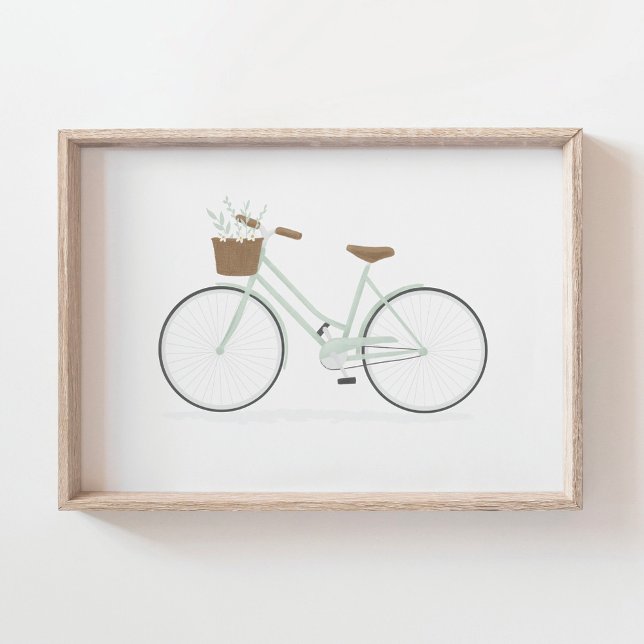 Mintgrön Vintage Cykel Affisch (Skapare uppladdad)