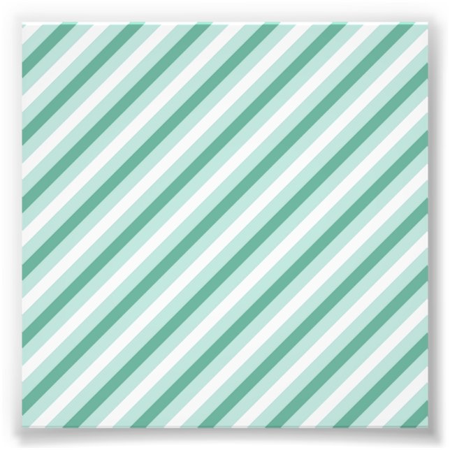 Mintgrön vit Fleur De Lis delikat pastell Fototryck (Framsidan)