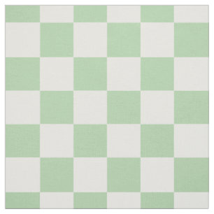 Mintgrön vit rutig schackbräda Gingham Tyg