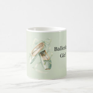 Mintgröna balett skor ballerina flicka kaffemugg