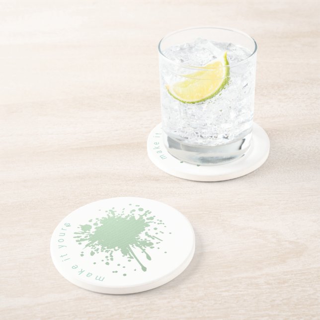 Mintgröna bläckfläcksformade pappers tallrikar - G Underlägg (Sidan)