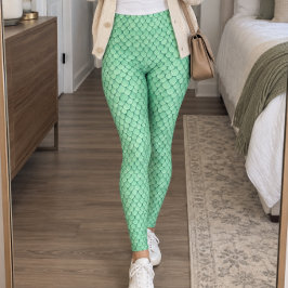 Mintgröna fjäll leggings