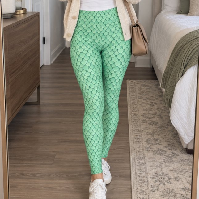 Mintgröna fjäll leggings (Skapare uppladdad)