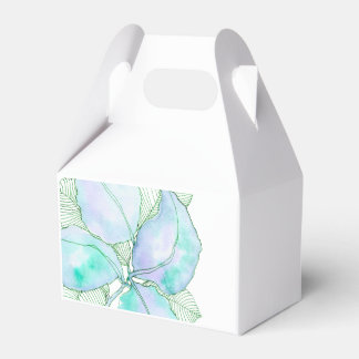 Mintgröna lavendelvattenfärg Botaniska blad Presentaskar