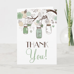 Mintgröna murar Thank You-kort Tack Kort